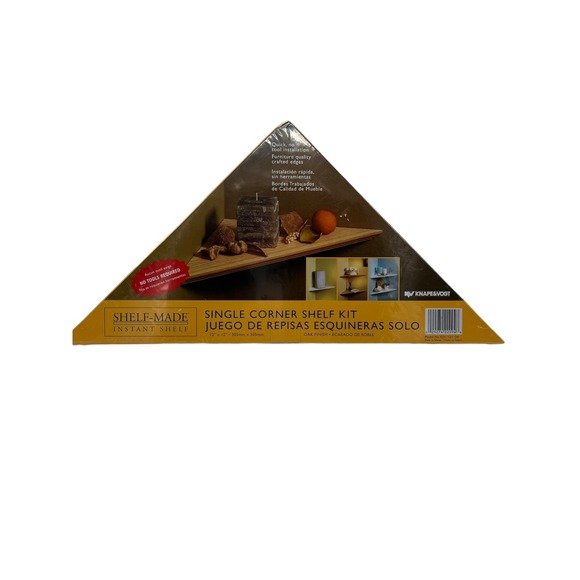 Knape & Vogt Instant Shelf Corner Kit Oak Finish No Tools Requires NIB - Picture 1 of 3